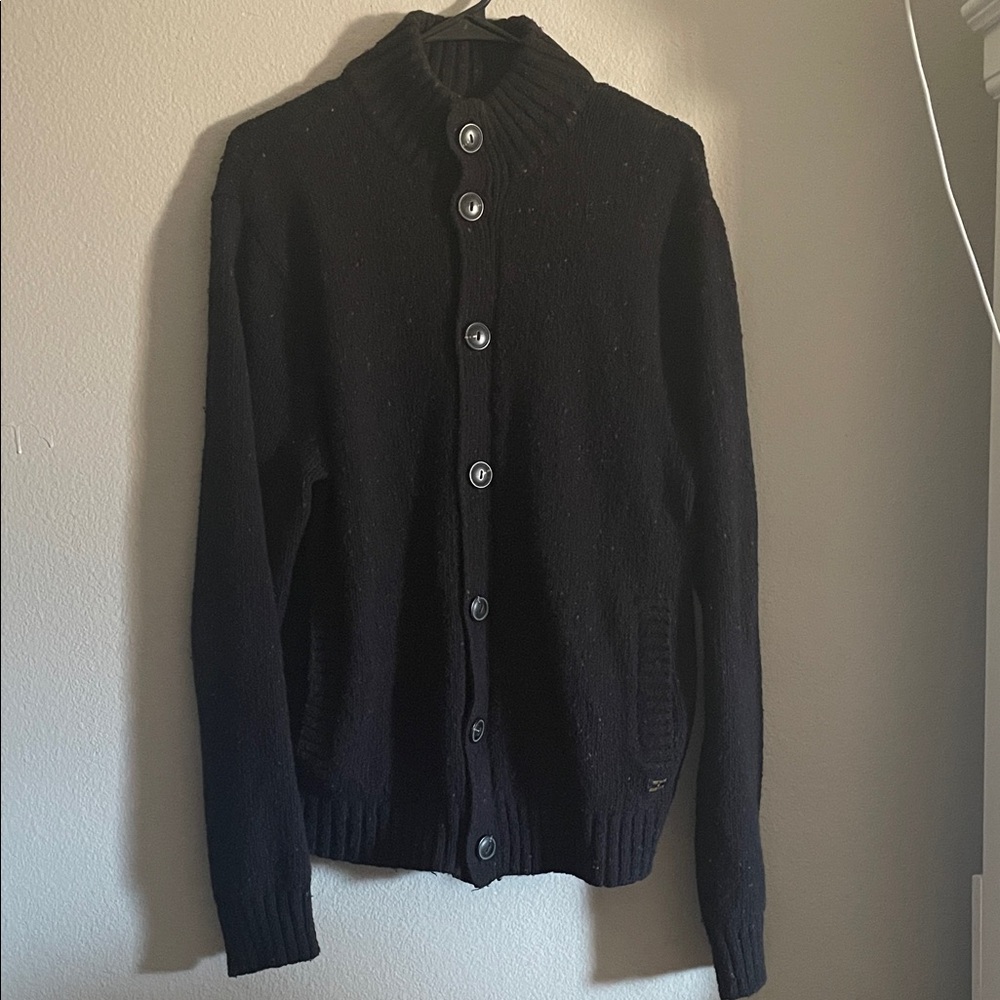 Lucky Brand Men's Black Cardigan Sweater